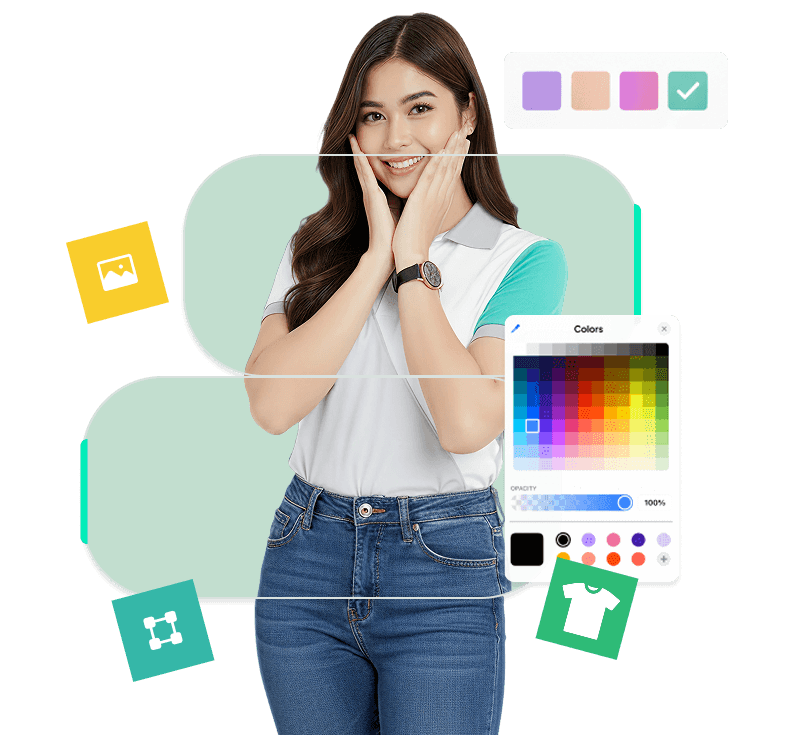 Team designing custom t-shirts